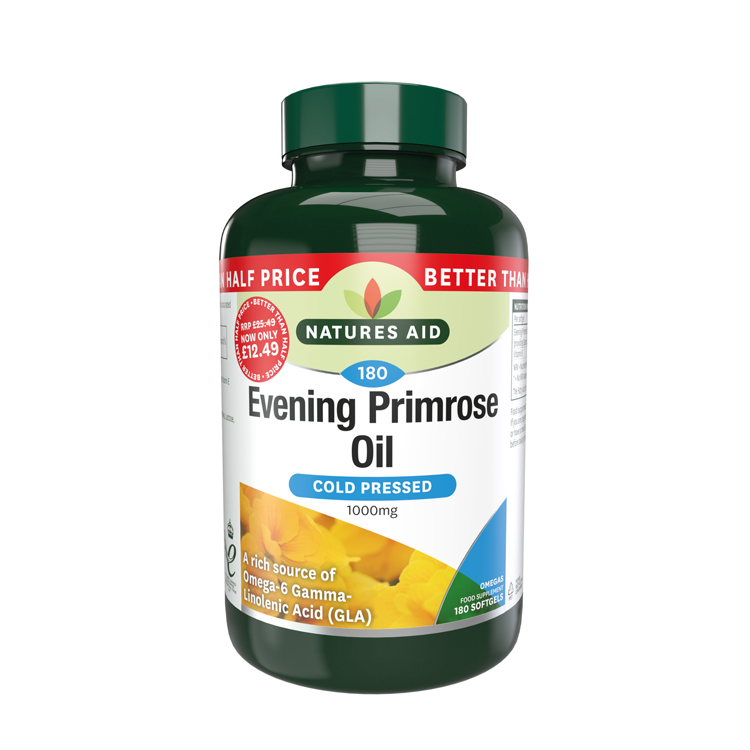 Natures Aid Evening Primrose Oil 1000mg 180 Softgels (Better Than Half Price)